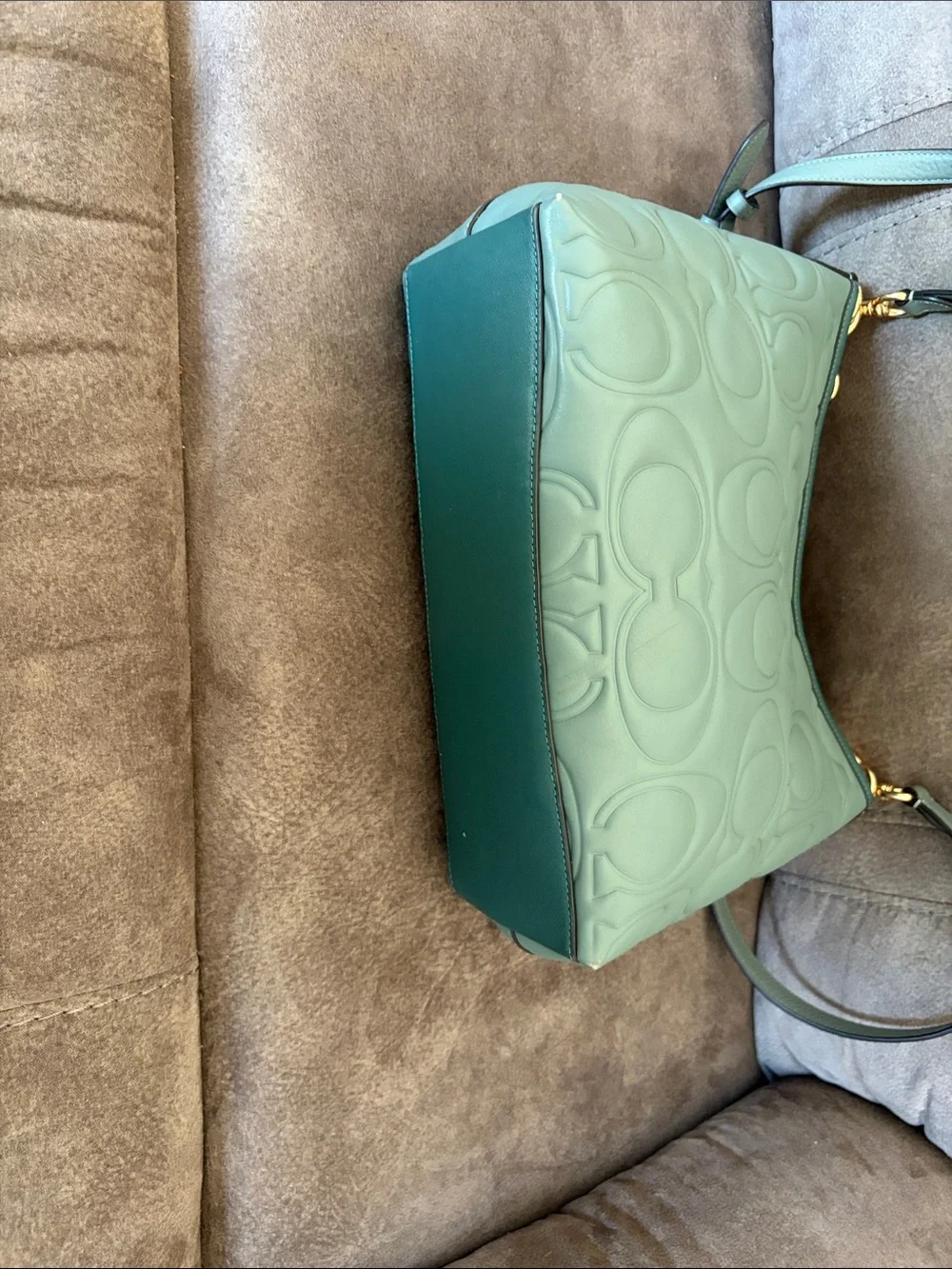 Coach Quilted Signature Shoulder Bag in Sage